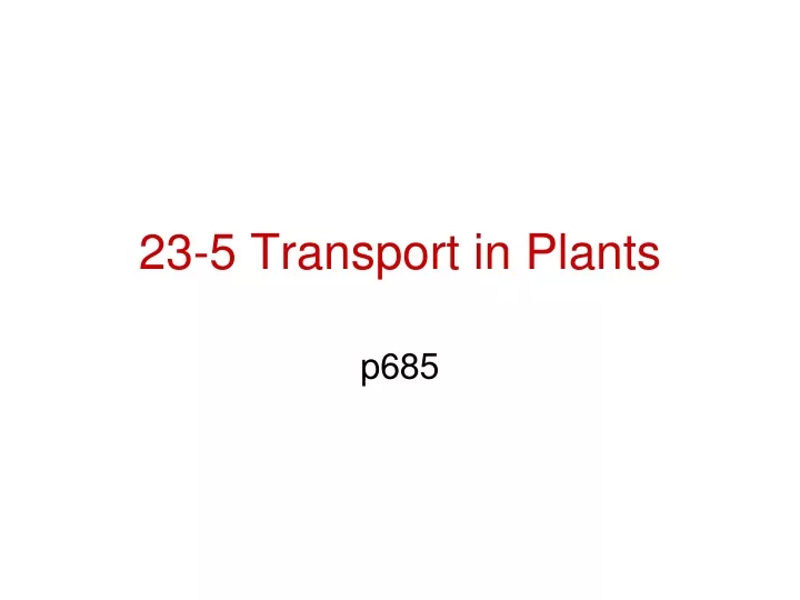 23 5 transport in plants
