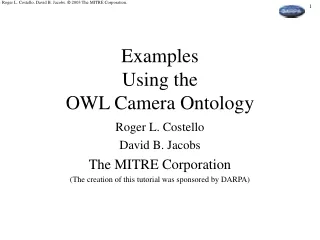 Examples  Using the  OWL Camera Ontology