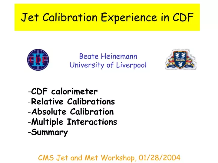 jet calibration experience in cdf