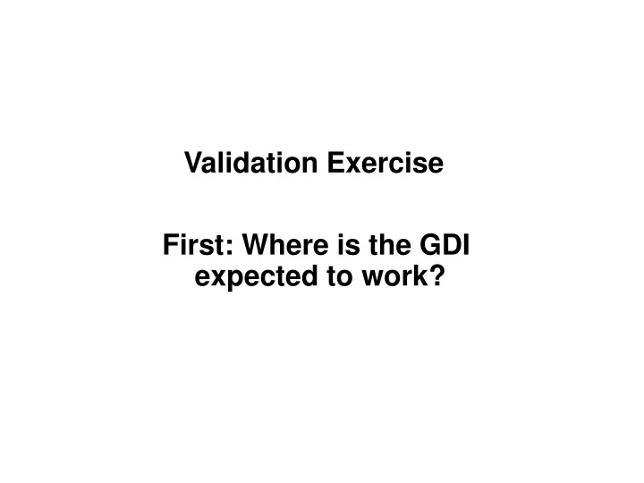 validation exercise