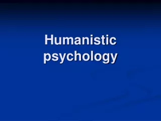 humanistic psychology