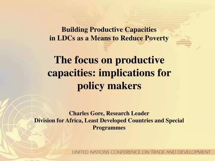 building productive capacities in ldcs as a means to reduce poverty