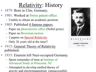 Relativity :  History