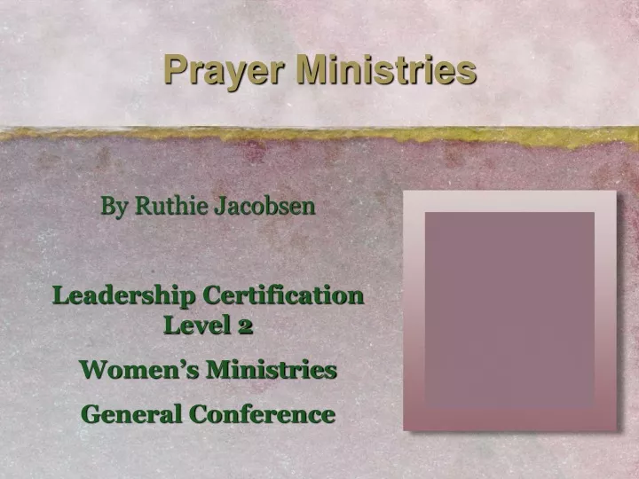 prayer ministries