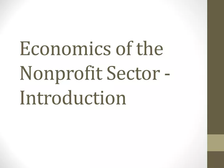 economics of the nonprofit sector introduction