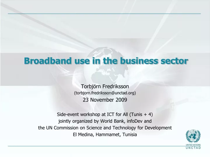 broadband use in the business sector