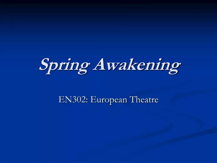spring awakening