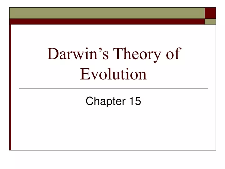 darwin s theory of evolution