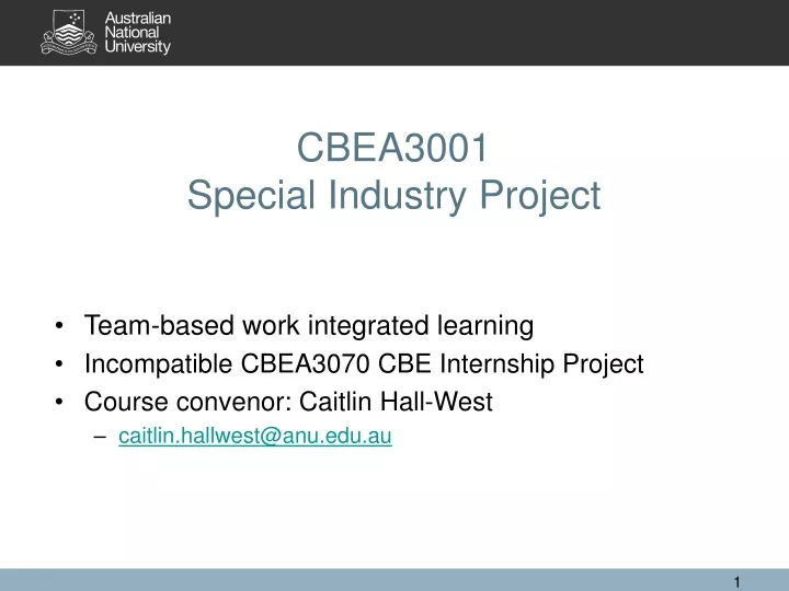 cbea3001 special industry project