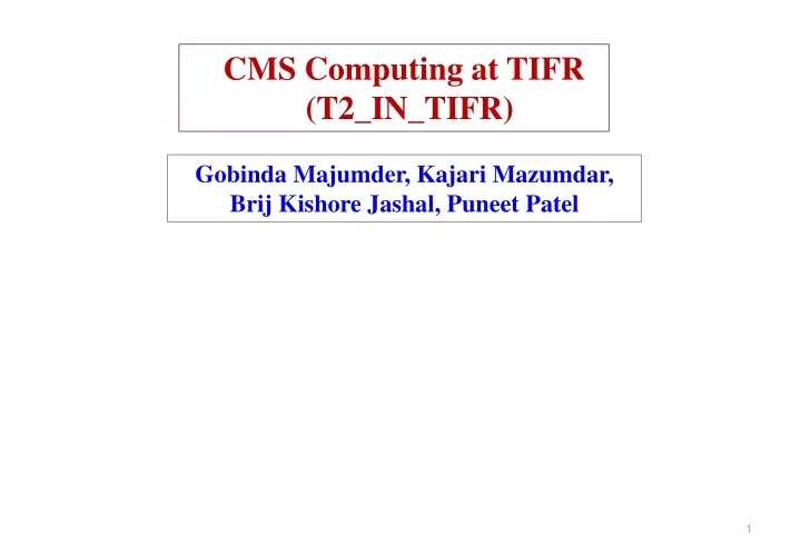 cms computing at tifr t2 in tifr