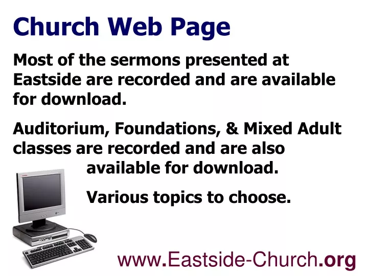 church web page most of the sermons presented