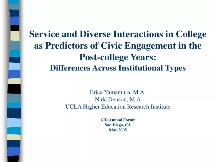 service and diverse interactions in college