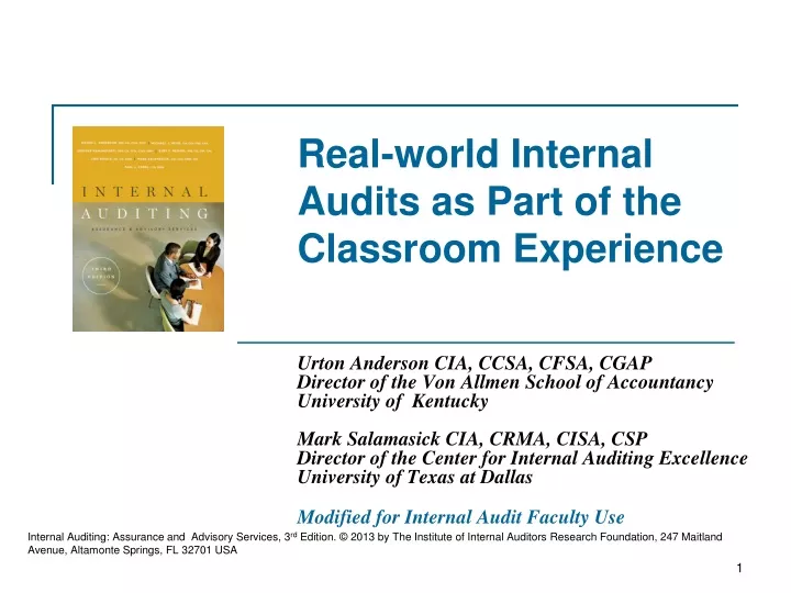 real world internal audits as part