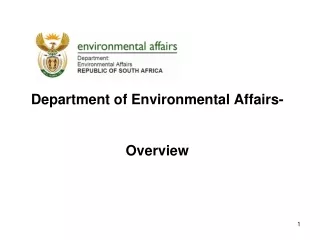 Department of Environmental Affairs- Overview