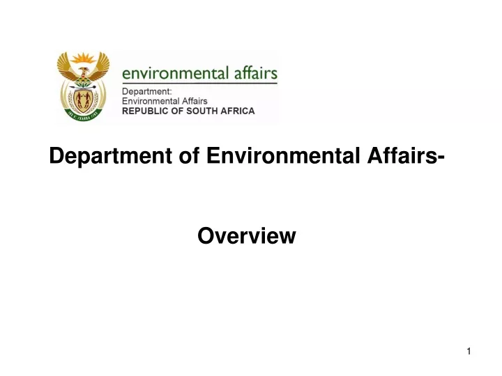department of environmental affairs overview