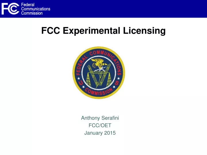 fcc experimental licensing