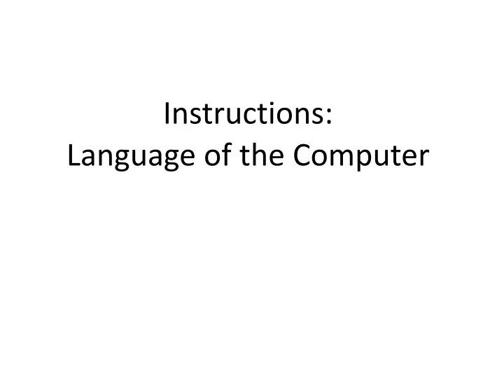 instructions language of the computer