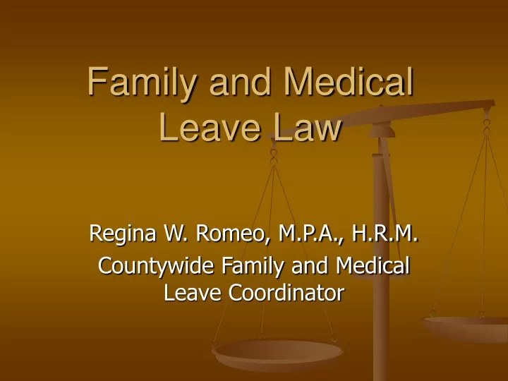 family and medical leave law