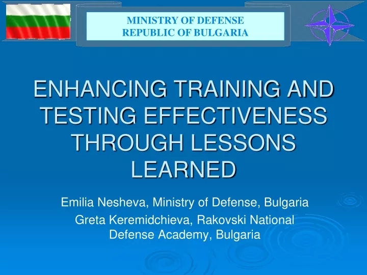 enhancing training and testing effectiveness through lessons learned