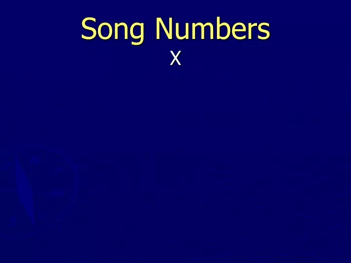 song numbers