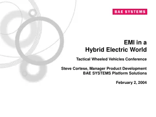 EMI in a  Hybrid Electric World