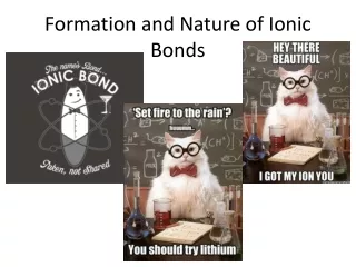 Formation and Nature of Ionic Bonds