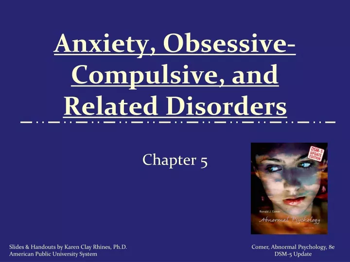 anxiety obsessive compulsive and related disorders