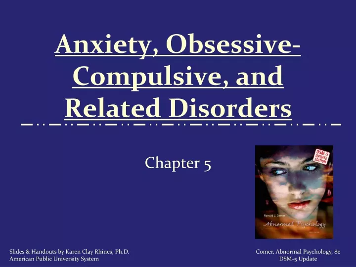 PPT - Anxiety, Obsessive-Compulsive, and Related Disorders PowerPoint ...