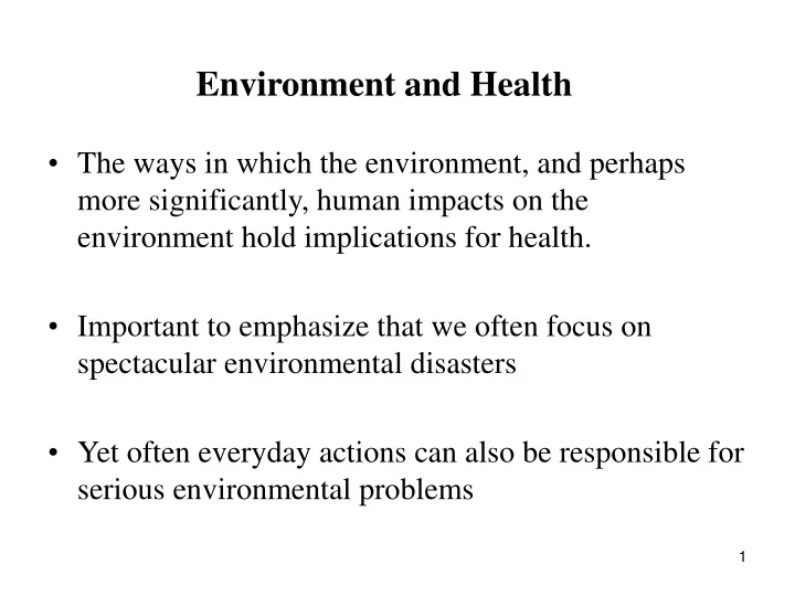 environment and health