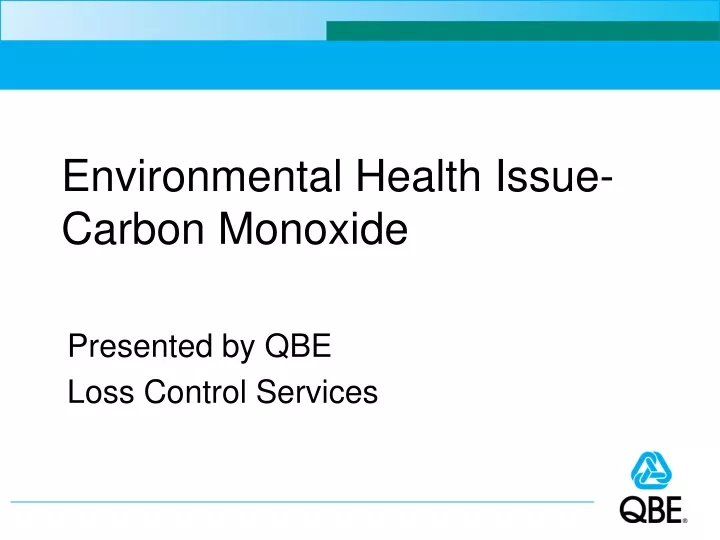 environmental health issue carbon monoxide