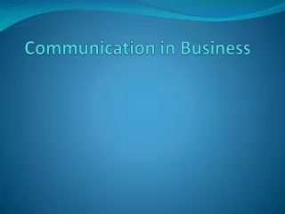 Communication in Business