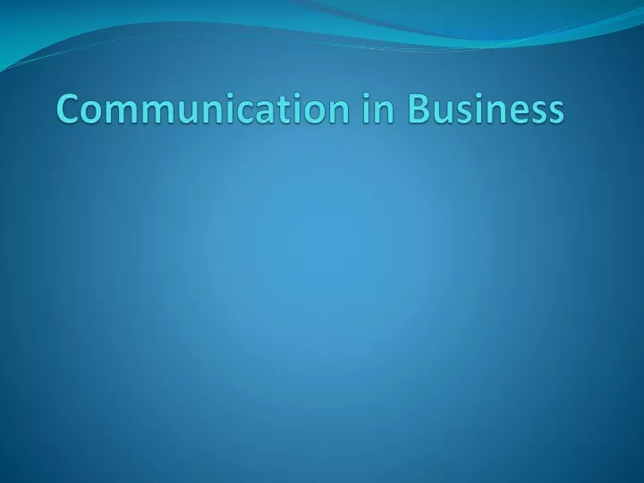 communication in business