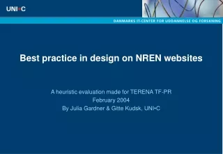 Best practice in design on NREN websites