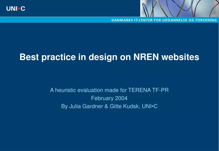 best practice in design on nren websites