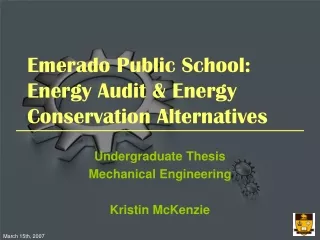 Emerado Public School:  Energy Audit &amp; Energy Conservation Alternatives