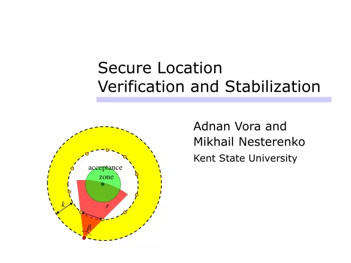 secure location verification and stabilization