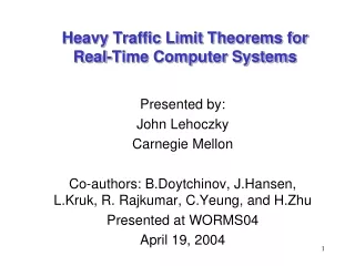 Heavy Traffic Limit Theorems for  Real-Time Computer Systems