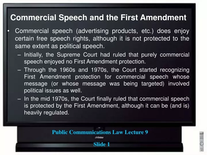 commercial speech and the first amendment