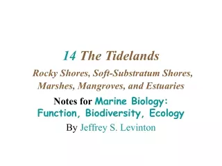 14  The Tidelands Rocky Shores, Soft-Substratum Shores, Marshes, Mangroves, and Estuaries