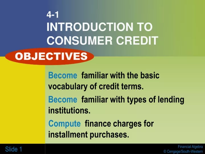4 1 introduction to consumer credit