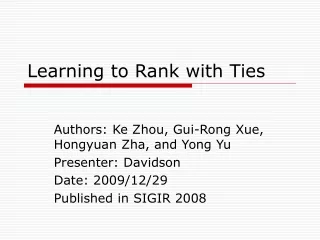 Learning to Rank with Ties