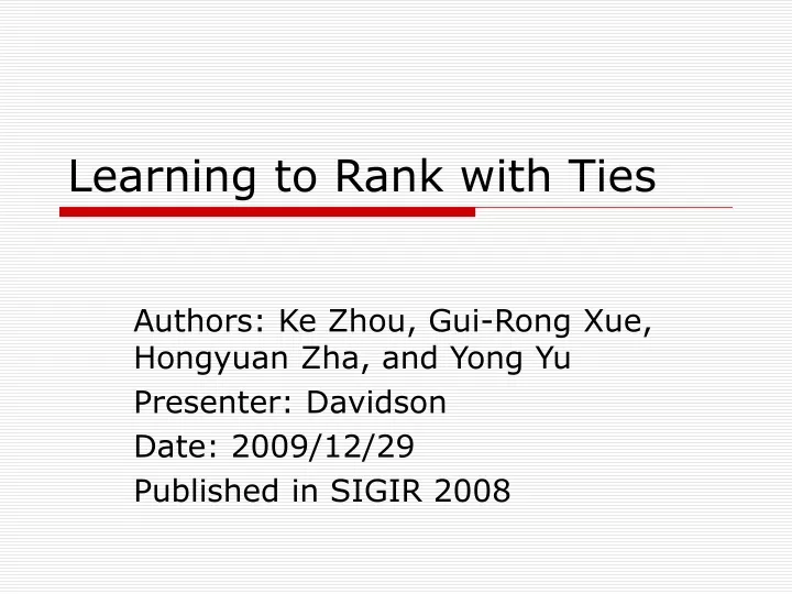 learning to rank with ties