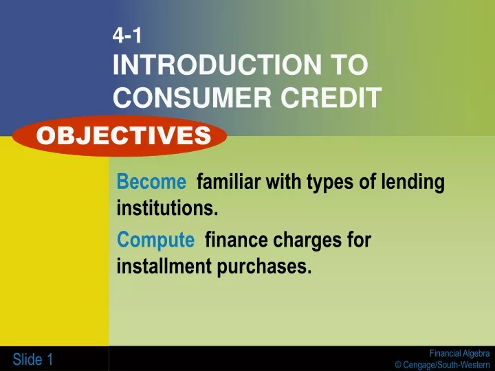 4 1 introduction to consumer credit