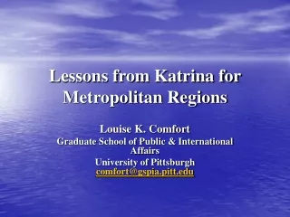 Lessons from Katrina for Metropolitan Regions