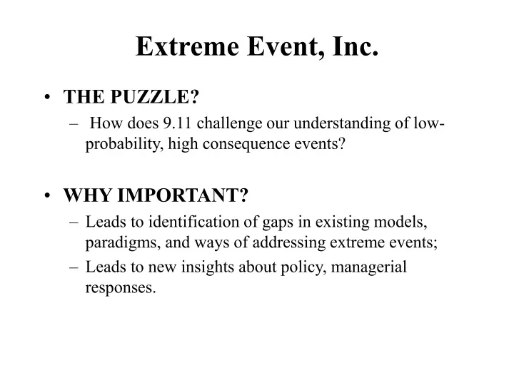 extreme event inc