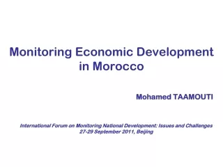 Monitoring Economic Development in  Morocco