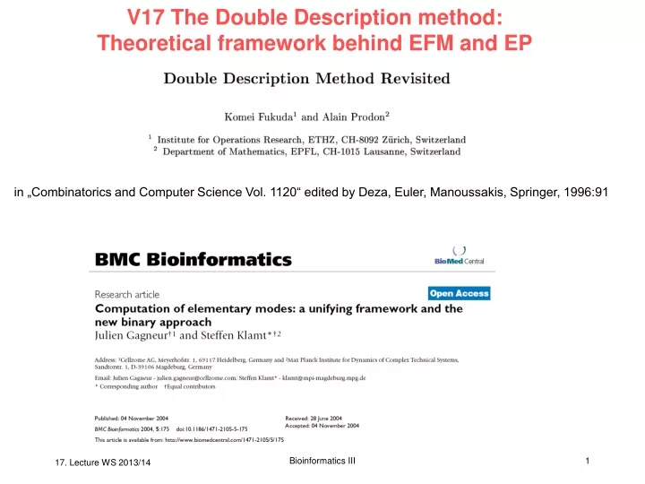 v17 the double description method theoretical framework behind efm and ep