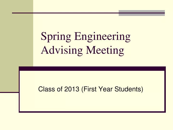 spring engineering advising meeting
