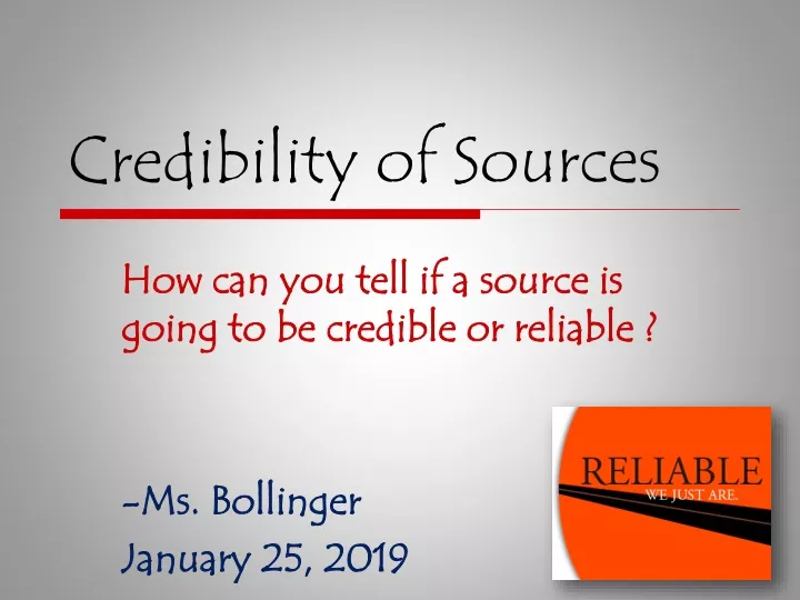credibility of sources