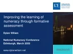 Improving the learning of numeracy through formative assessment - slide 1
